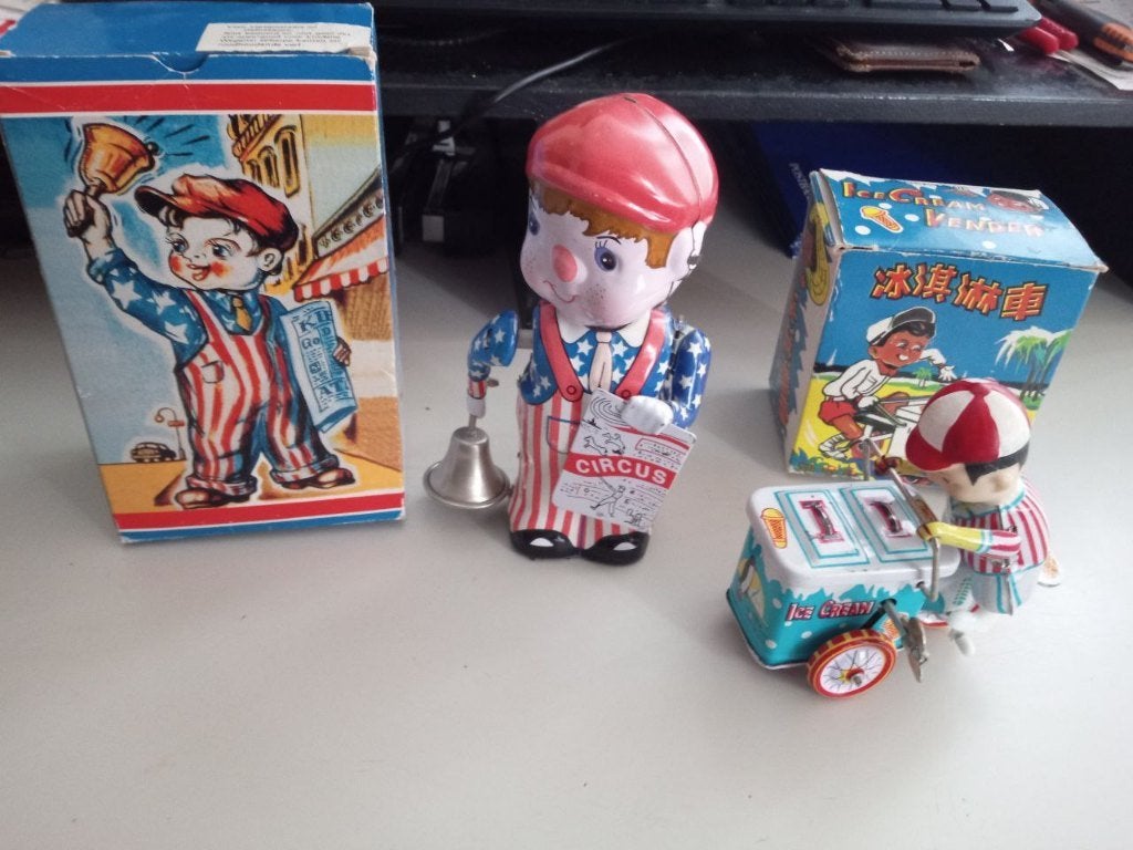2 x blikken figuurtjes in origineel doosje, Verzamelen, Blikken, Ophalen of Verzenden, Gebruikt, Overige