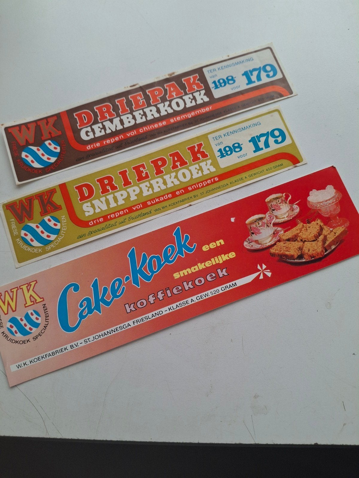 4 etiketten WK koek.Klasse A, Ophalen of Verzenden, Zo goed als nieuw, Overige typen