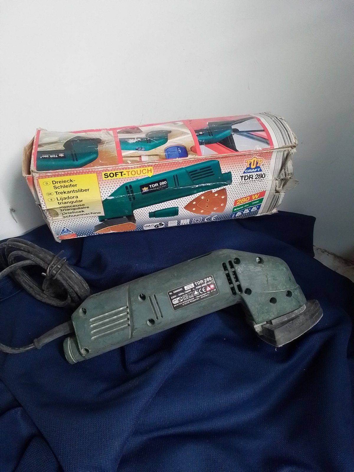 15334) TOPCRAFT driehoek schuurmachine, Ophalen of Verzenden, Gebruikt, Minder dan 600 watt, Vlakschuurmachine