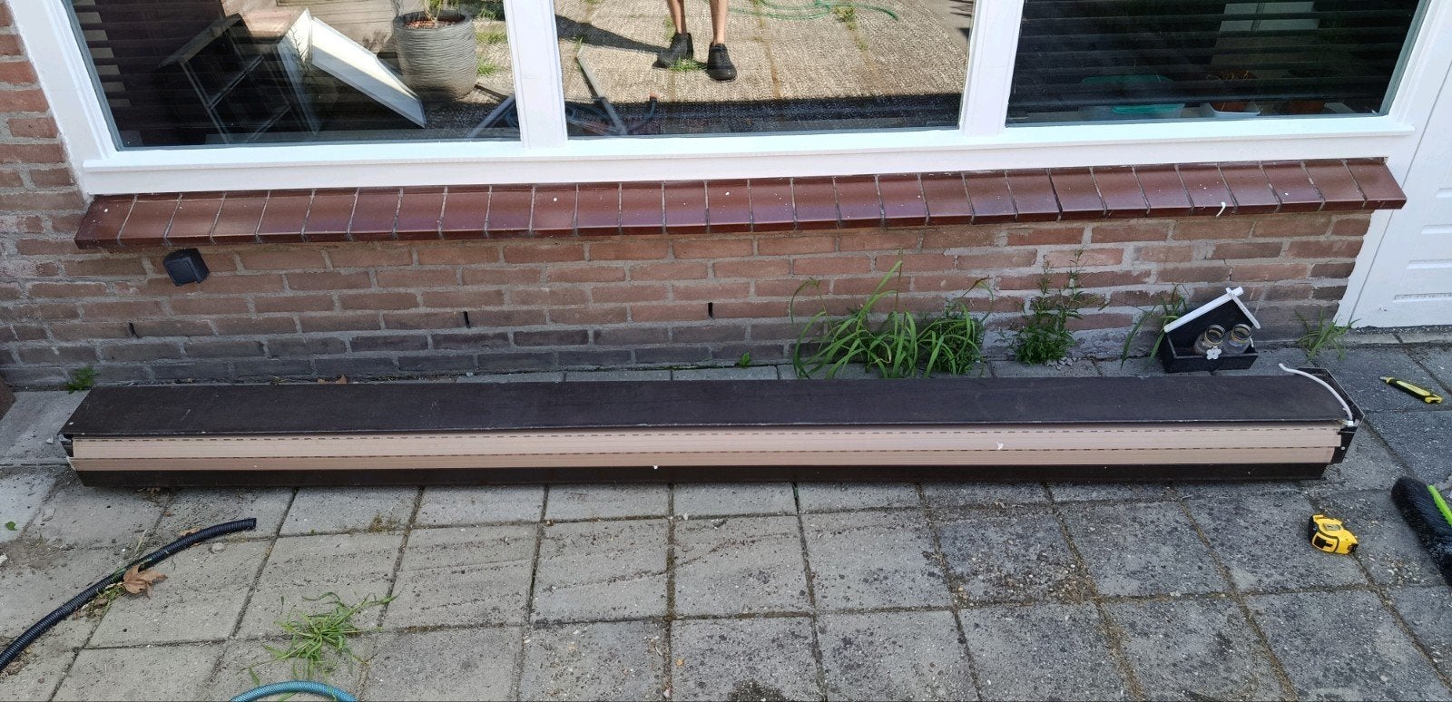 Rolluik 3,02 meter elektrich, Doe-het-zelf en Verbouw, Rolluiken, Ophalen, Bruin, 200 cm of meer, 150 tot 200 cm