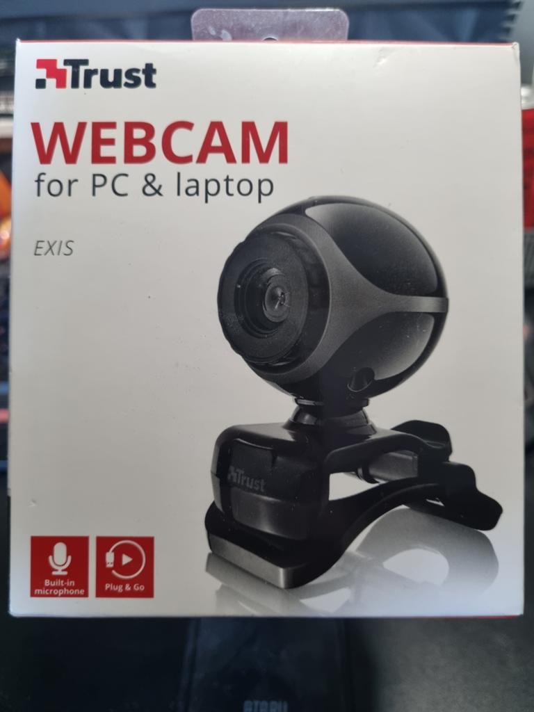 Trust Exis Webcam met ingebouwde microfoon, Computers en Software, Webcams, MacOS, Ophalen of Verzenden, Zo goed als nieuw, Trust