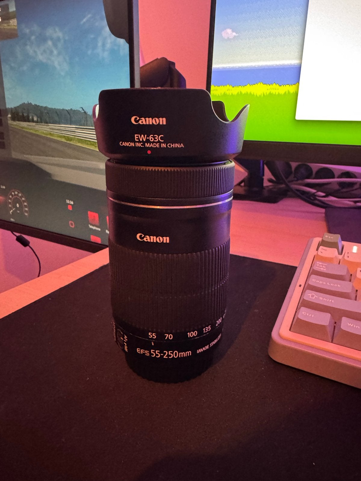 Canon EF-S 55-250mm f/4-5.6 IS Zoomlens, Audio, Tv en Foto, Fotografie | Lenzen en Objectieven, Ophalen, Canon, Autofocus, Telelens