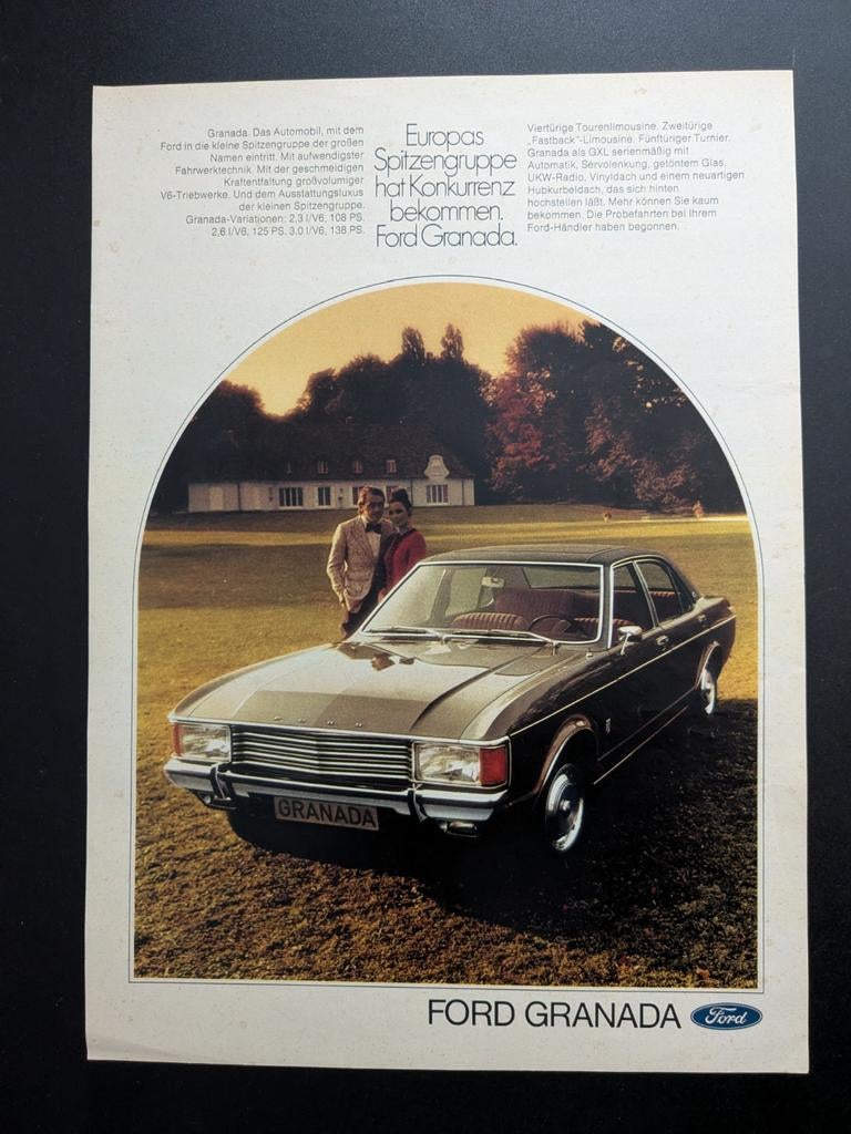 Oude reclame / Advertentie Ford Granada Mk1 (Duits), Ophalen of Verzenden, Gelezen, Ford