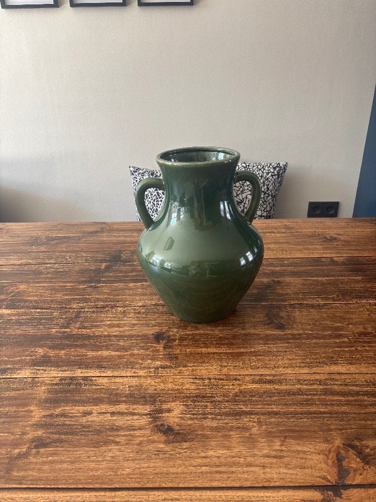 Groene vaas MiCa Decorations, Ophalen, Zo goed als nieuw, Steen/keramiek, Groen