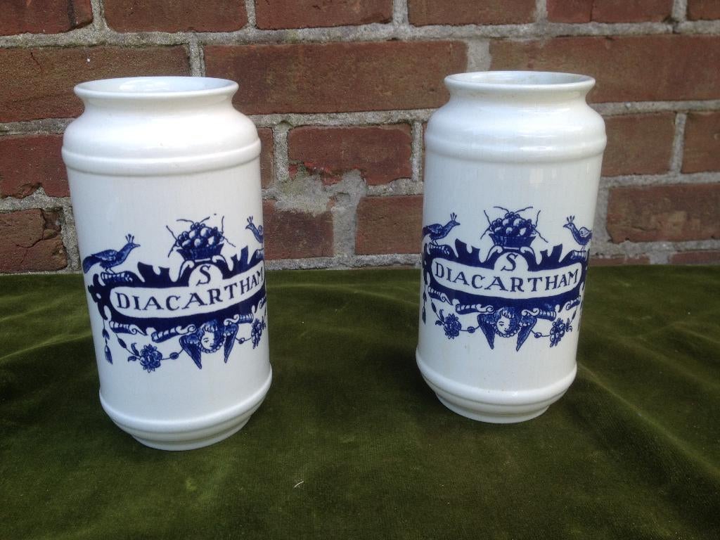 Set van 2 apothekerspotten, Delftsblauw., Verzenden