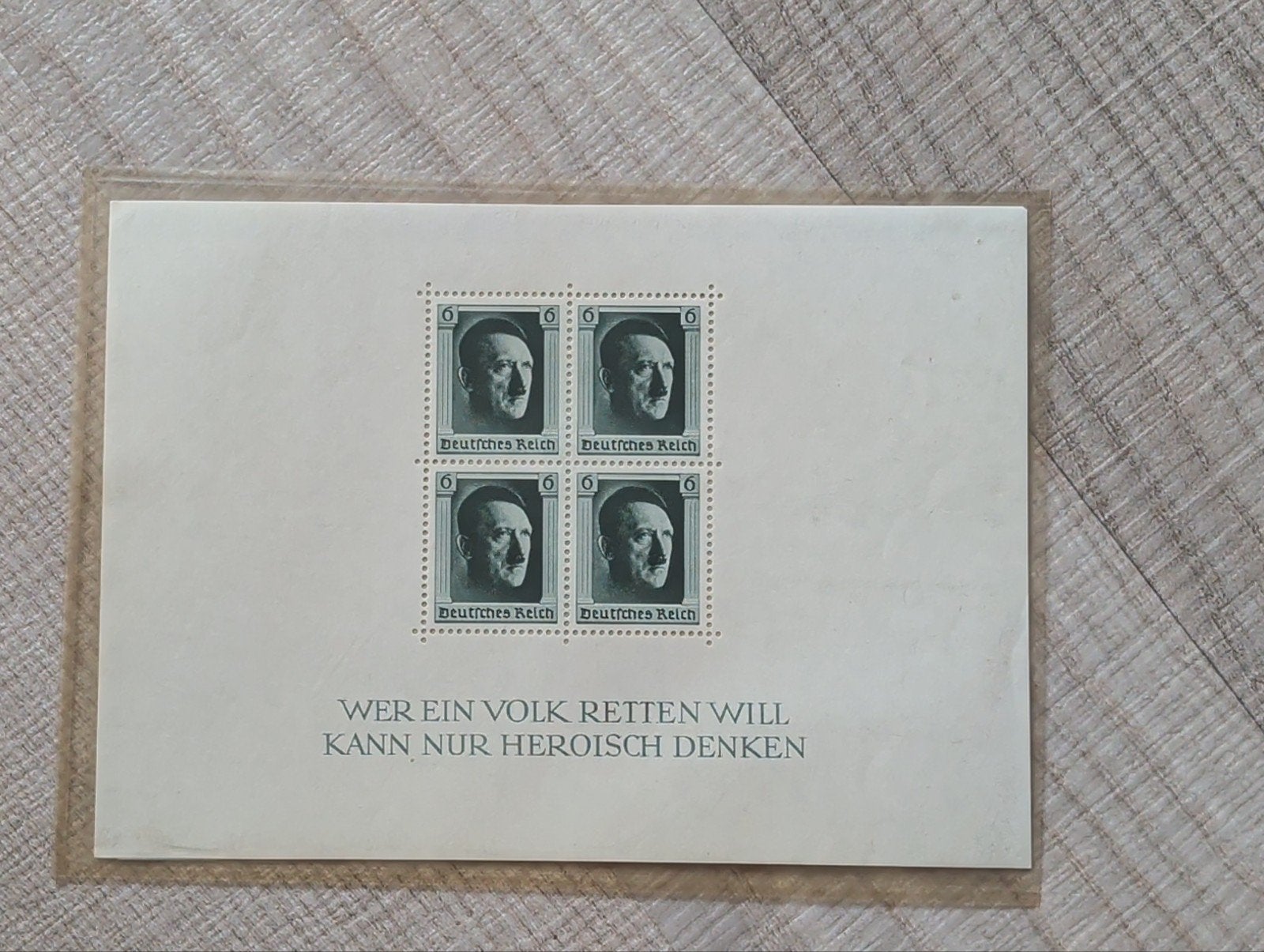 Blokje van 4 Hitler postzegels - Postfris met gladde gom, Ophalen of Verzenden, Overige periodes, Postfris