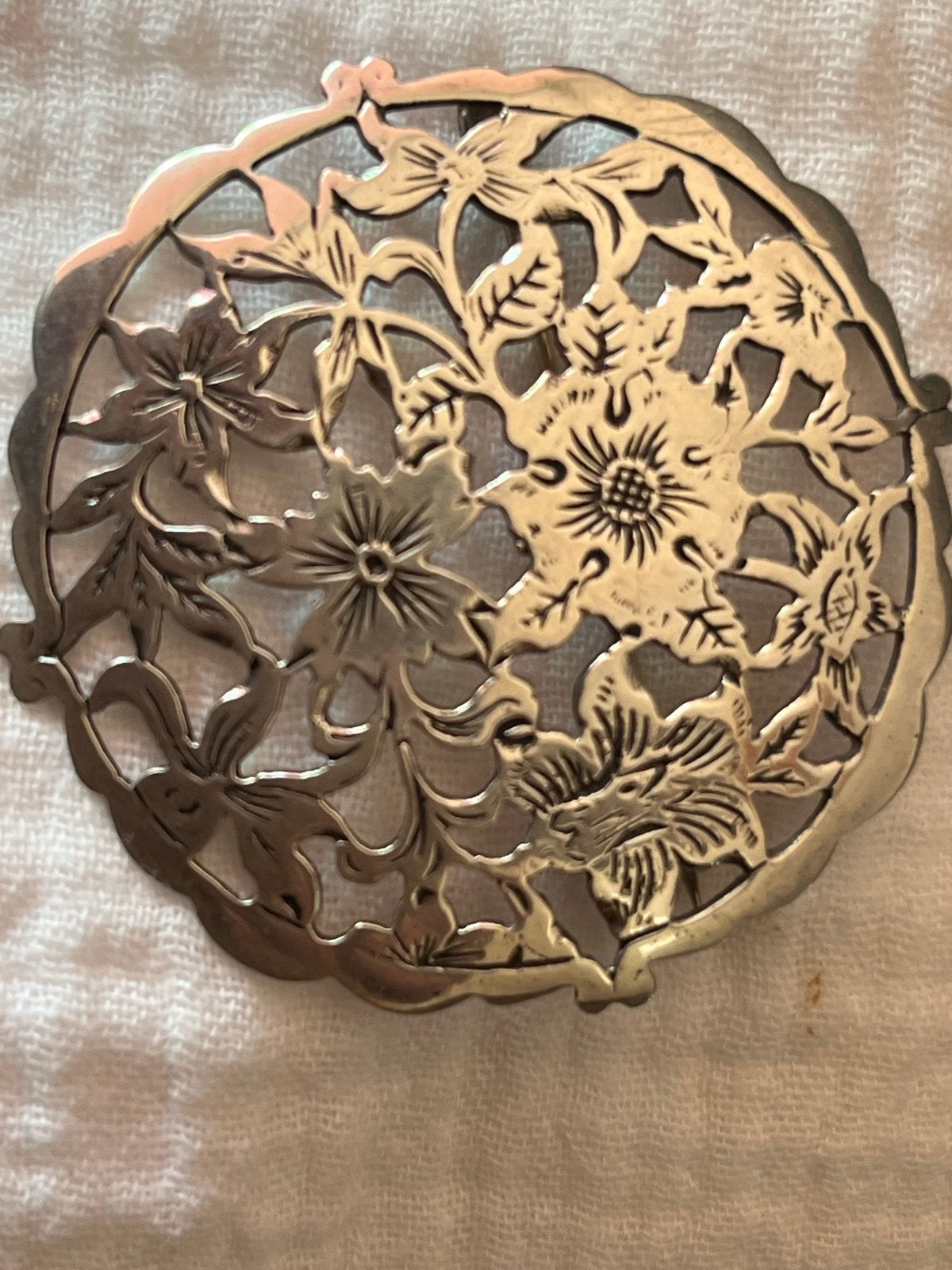 Zilveren Broche Floraal - Niekerk Schoonhoven (N10), Ophalen of Verzenden, Zo goed als nieuw, 4 tot 7 cm, Zilver
