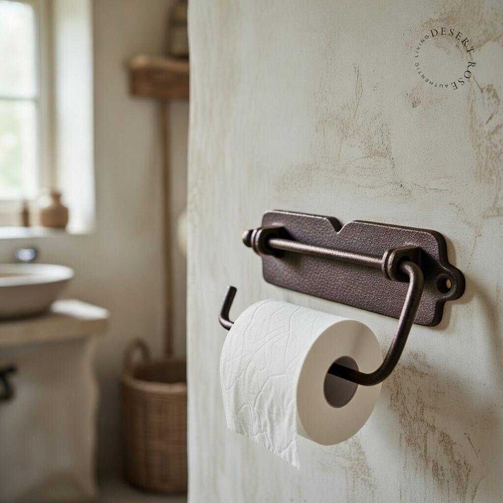 Toiletrolhouder gietijzer bruin modern landelijk, Huis en Inrichting, Bruin, Overige typen, Nieuw, Ophalen of Verzenden