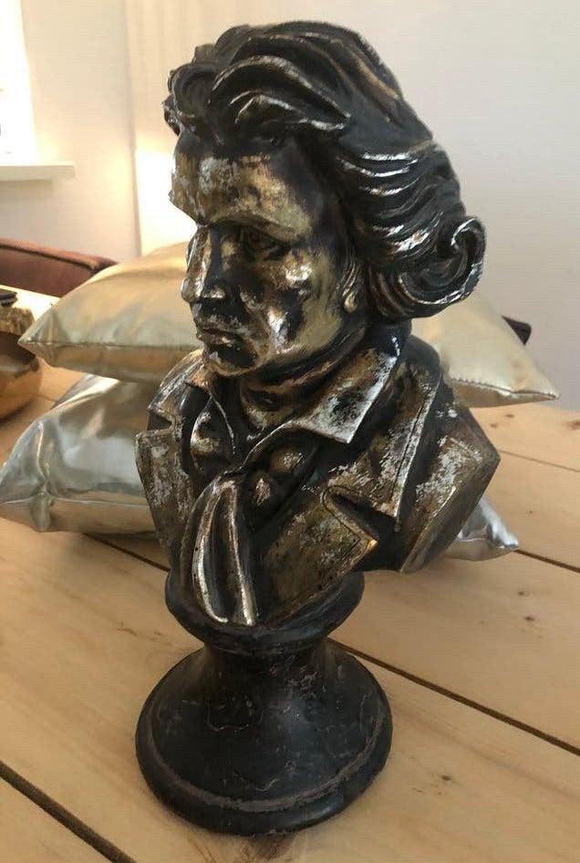 PTMD Borstbeeld op voet, 40cm hoog, kleur zilver-brons, nieu, Huis en Inrichting, Meerkleurig, Overige materialen, Nieuw, Ophalen of Verzenden