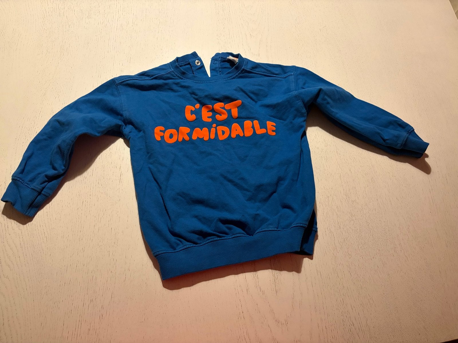 Hema trui 'C'est Formidable' maat 92, Kinderen en Baby's, Ophalen of Verzenden, Gebruikt, Jongen of Meisje, Trui of Vest