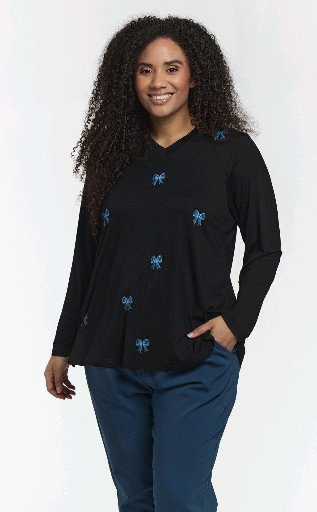 Zwart/blauw shirt Mella van Studio Maat 42/44 S