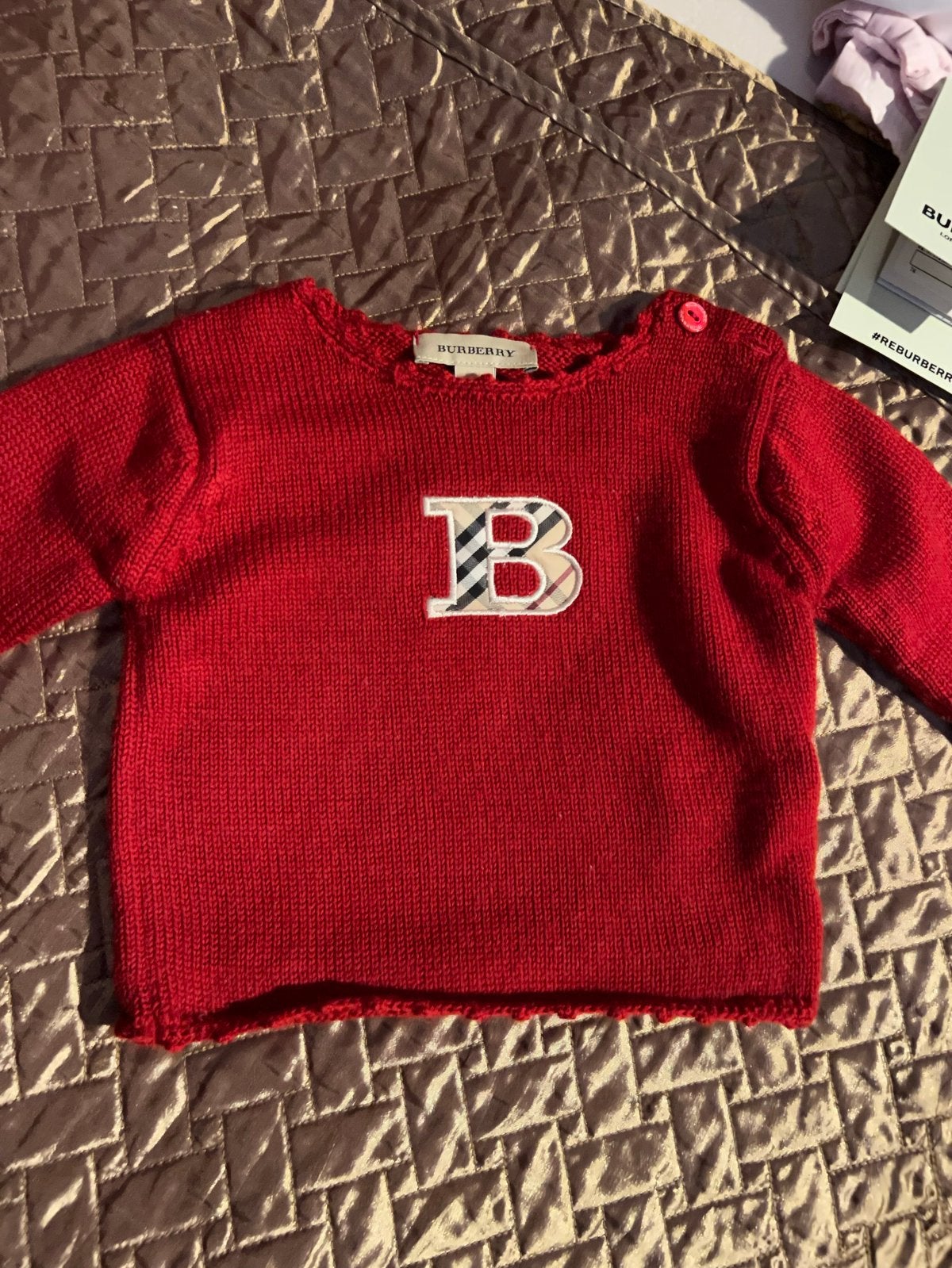 BURBERRY trui maat 80 origineel ZGAN, Ophalen of Verzenden, Zo goed als nieuw, Burberry, Truitje of Vestje