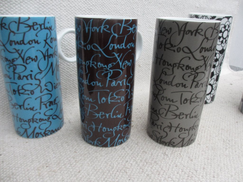 Set 6 st Könitz porselein XXL mokken NIEUW, Nieuw, Ophalen of Verzenden, Overige stijlen, Kop(pen) en/of Schotel(s)