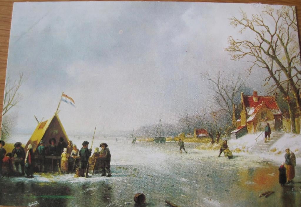 C. Leickert - Winterlandschap - 19e eeuw, Verzenden, 1980 tot heden, Gelopen, Seizoenen