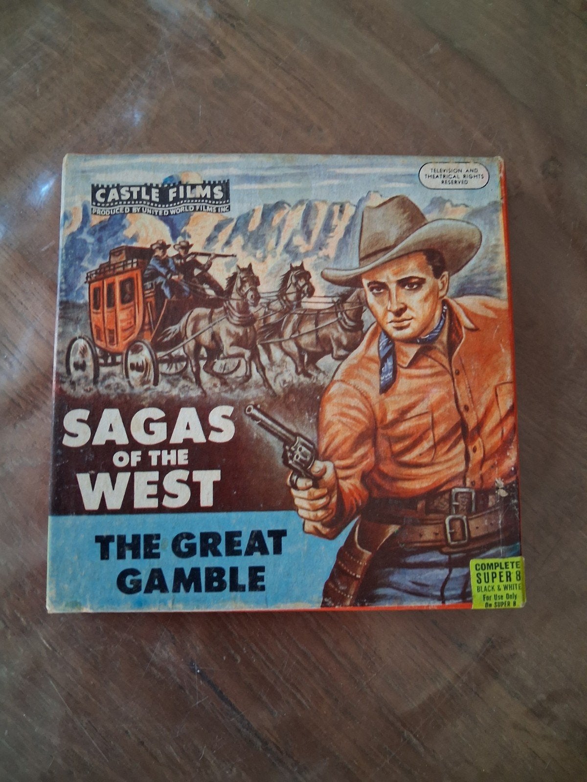 8mm Castle Films Sagas of the West: The Great Gamble, Audio, Tv en Foto, Filmrollen, Ophalen of Verzenden, 8mm film