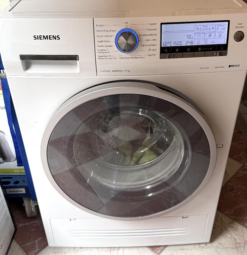 Siemens WD15H543 7/4 kg Was/droog, A+,1500 t.,Steam,Garantie, Witgoed en Apparatuur, Was-droogcombinaties, 6 tot 8 kg, Ophalen