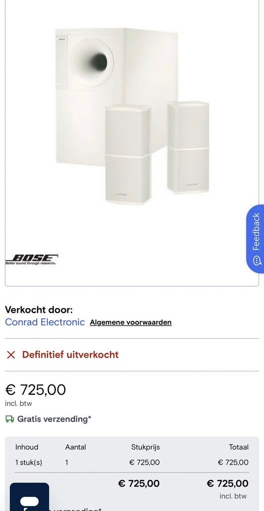 Bose Acoustimass 5 series V Wit, Ophalen of Verzenden, Zo goed als nieuw