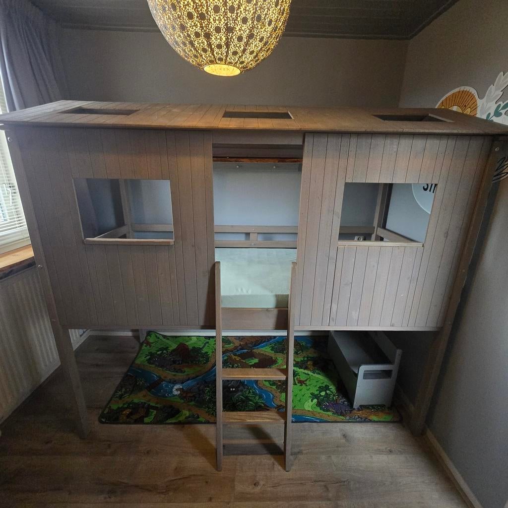 Huisbed kinderbed– incl. Matras, Ophalen, 85 tot 100 cm, Gebruikt, Matras