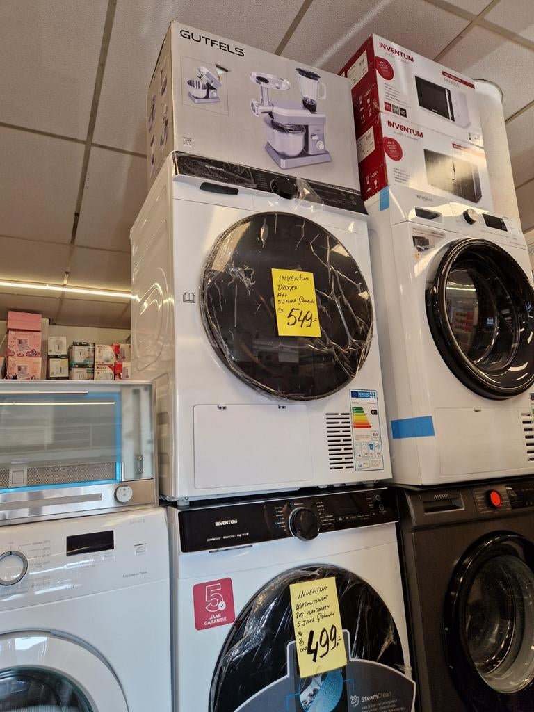 Nieuwe inventum warmtepomp droger 8 kg 5 jr garantie €549, Witgoed en Apparatuur, Wasdrogers, Ophalen, Minder dan 85 cm, Overige typen