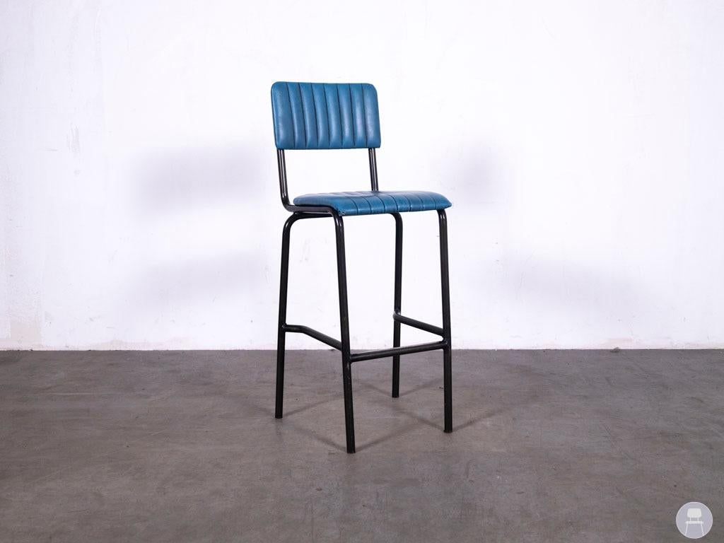 Barkruk Wolda blauw (20 stuks), Met voetsteun, 60 tot 90 cm, Ophalen of Verzenden, Leer