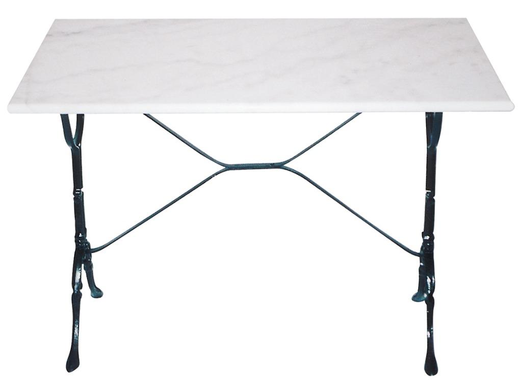 Rechthoekige marmer tafel met gietijzer onderstel tafels, Overige materialen, 100 tot 150 cm, Nieuw, Rechthoekig