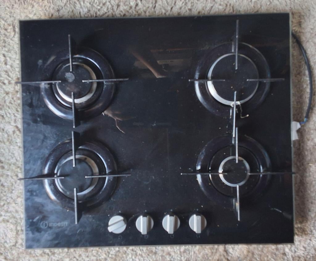 Indesit Gaskookplaat - 4 pits - Inbouw, Witgoed en Apparatuur, Fornuizen, Ophalen, Gebruikt, Minder dan 85 cm, 60 cm of meer