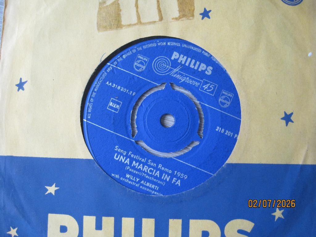 Willy Alberti  -  Una marcia in fa, 7 inch, Single, Ophalen of Verzenden, Zo goed als nieuw