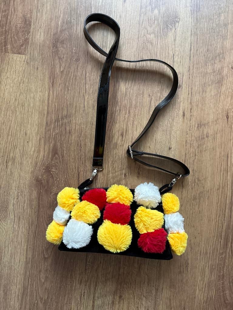 Zwart Oeteldonk Schoudertasje, Ophalen of Verzenden, Zo goed als nieuw, Carnaval, Accessoires