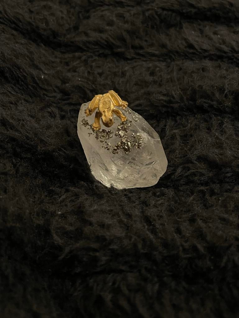 Zeldzaam Mineraal met Gouden Kikker, Ophalen of Verzenden, Mineraal