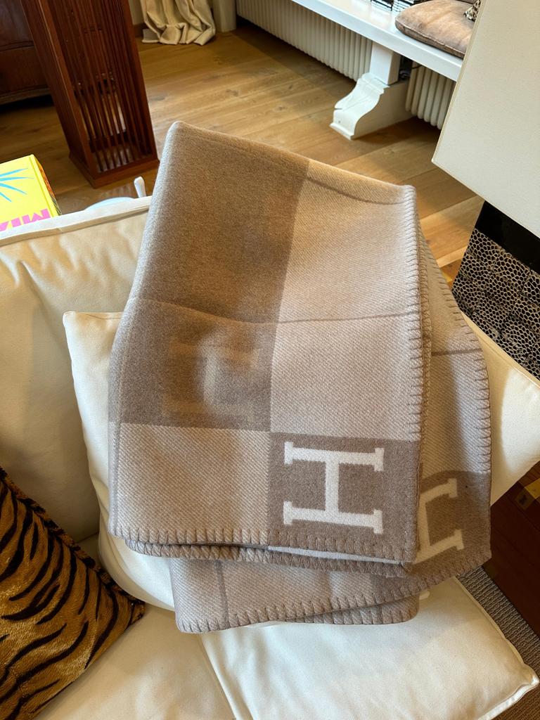 Hermès Blanquet - Luxe Wollen Deken, Huis en Inrichting, Woonaccessoires | Plaids en Woondekens, Ophalen of Verzenden, Zo goed als nieuw