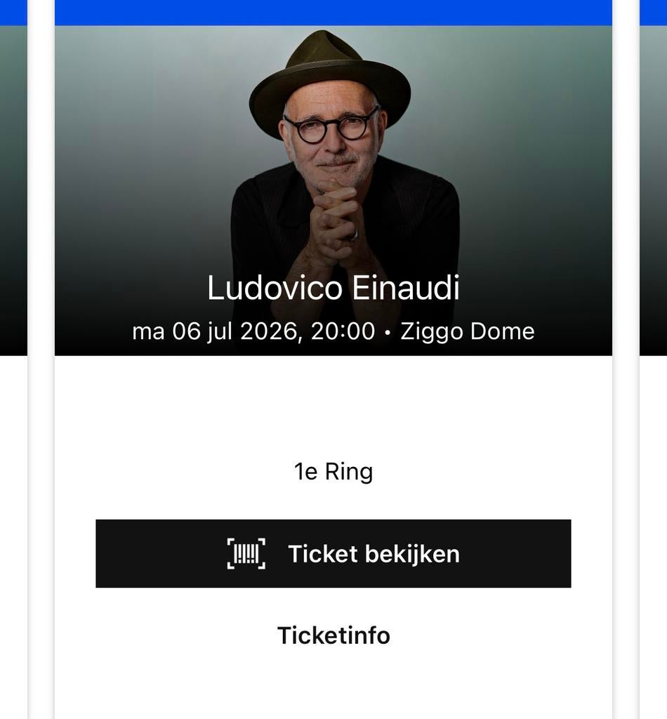 2 Einaudi Ziggo tickets 6-07 1e Ring!, Tickets en Kaartjes, Concerten | Klassiek, Twee personen, Juli, Instrumentaal