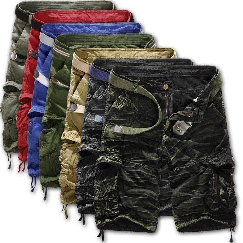 Heren cargo korte broek kortebroek blauwe zwarte rode leger, Verzenden, Nieuw, Overige kleuren