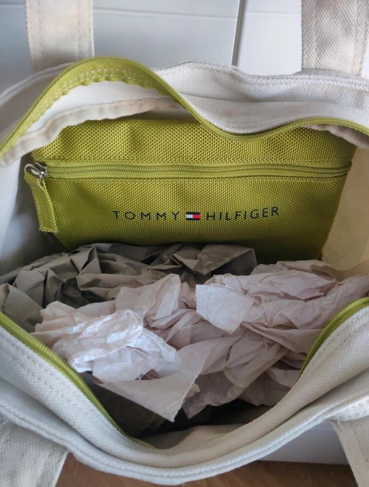 Tommy Hilfiger Tas Wit/Groen, Ophalen of Verzenden, Zo goed als nieuw, Wit, Handtas