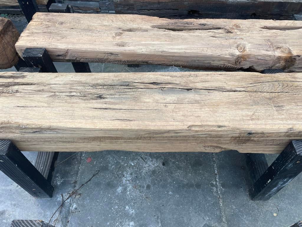 Robuust Bielzen Bankje voor de Tuin, Ophalen, Gebruikt, Hout