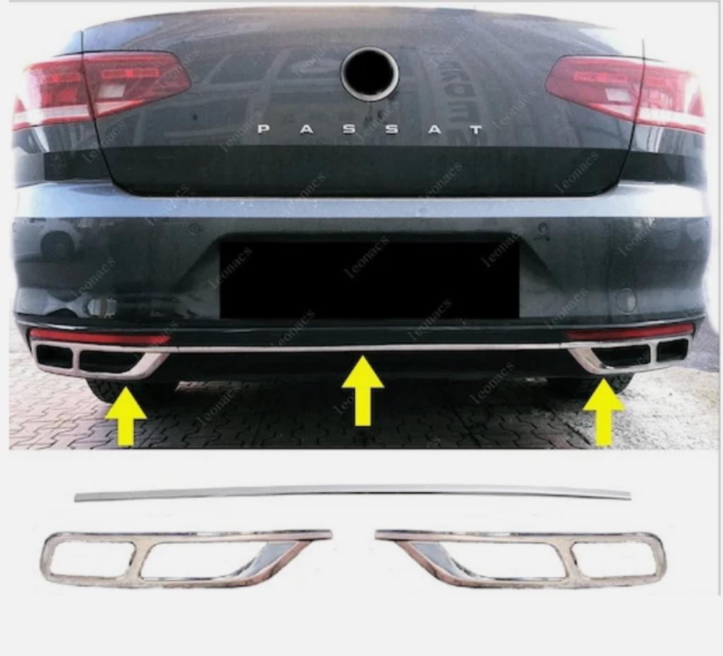 Nieuwe set R-Line uitlaat sierlijsten VW Passat vanaf 2019, Ophalen of Verzenden, EUS, ", "