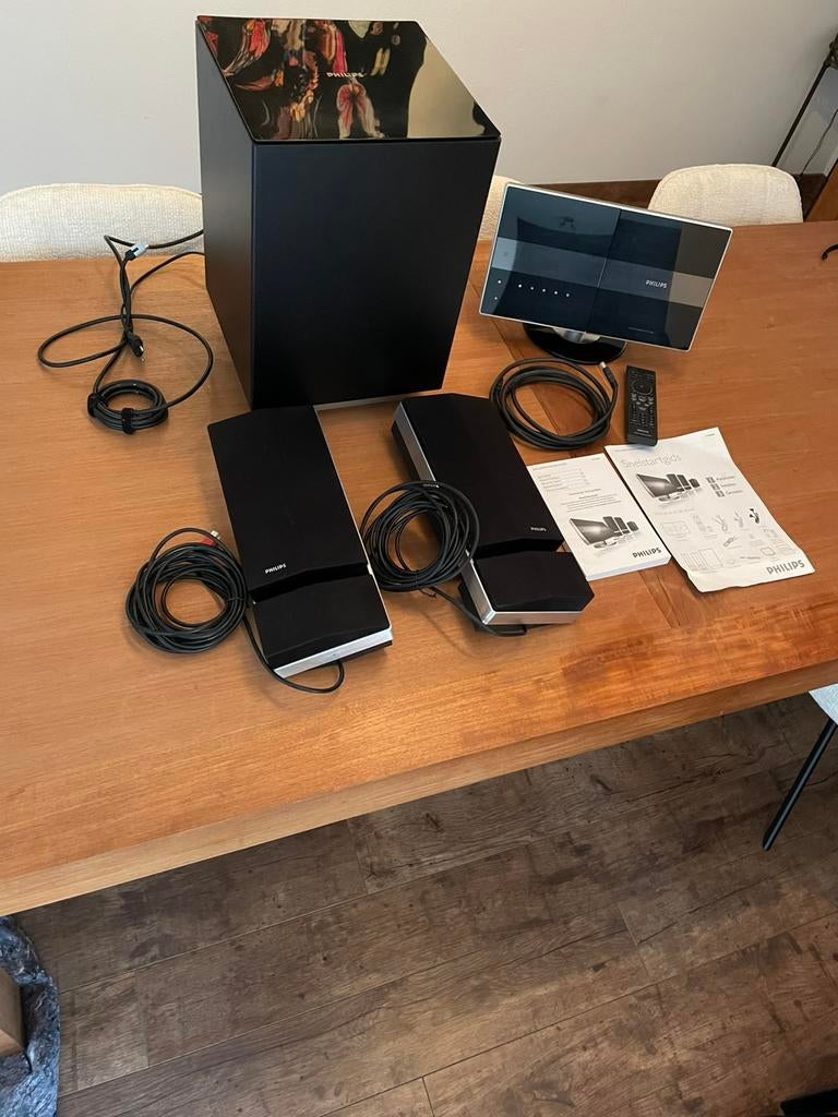 Philips home cinema set  DVD audio set  subwoofer  speakers, Audio, Tv en Foto, Home Cinema-sets, Ophalen, Philips, 70 watt of meer