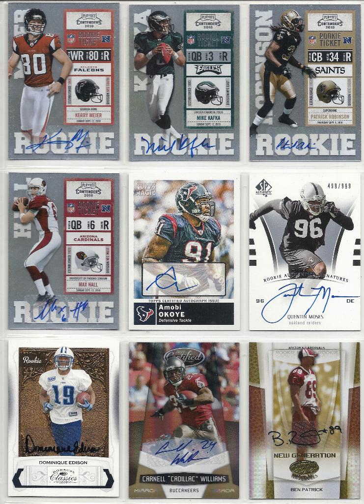 NFL Football 13 CARD AUTOGRAPH LOT TOPPS PANINI UPPER DECK, Verzenden, Zo goed als nieuw, Plaatje