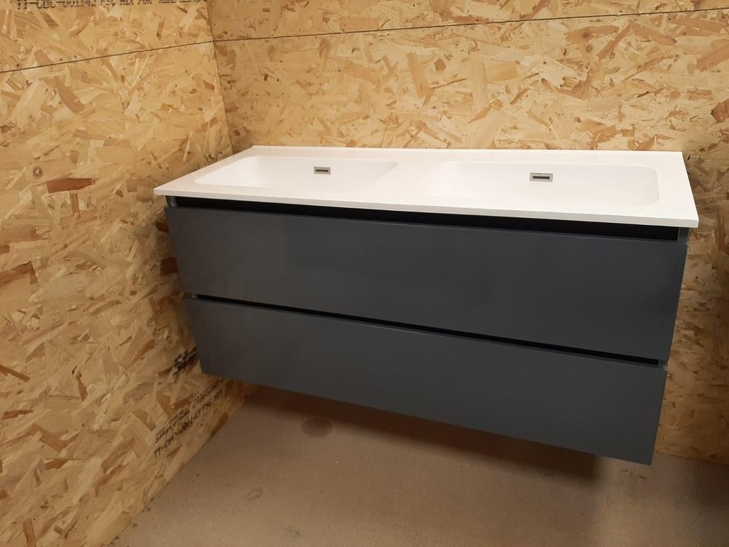 Badkamermeubel 100cm donker grijs glans, Ophalen, 100 tot 150 cm, Nieuw, Minder dan 100 cm