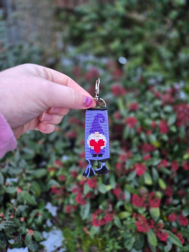 Valentijns Gnome sleutelhanger, Verzenden, Nieuw, Borduurpakket