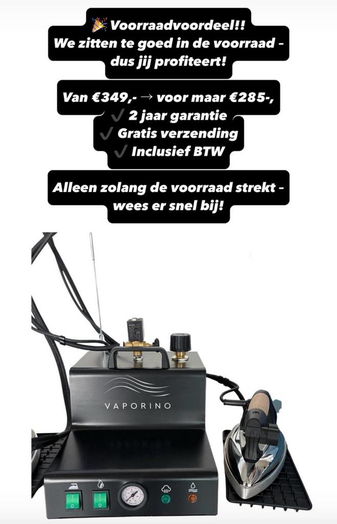 Battistella Vaporino Black model! Nieuw incl btw, Strijkijzer met snoer, Info@naaimachine-onderdelen.nl, Battistella, Nieuw