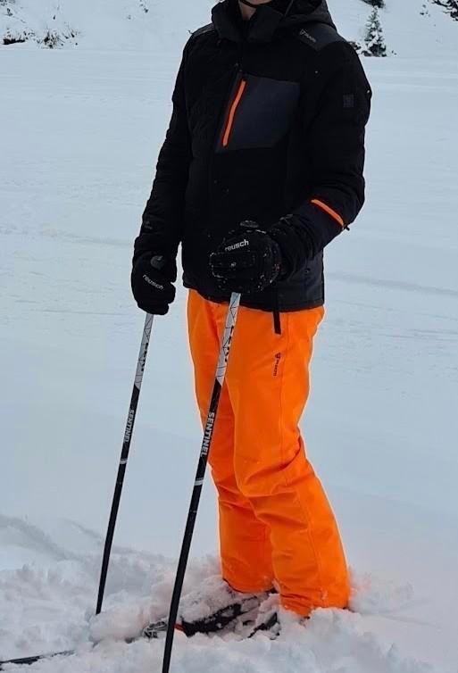 Brunotti skijas maat S - Zwart met oranje accenten, Kleding | Heren, Brunotti, Ophalen of Verzenden, Zo goed als nieuw, Jack