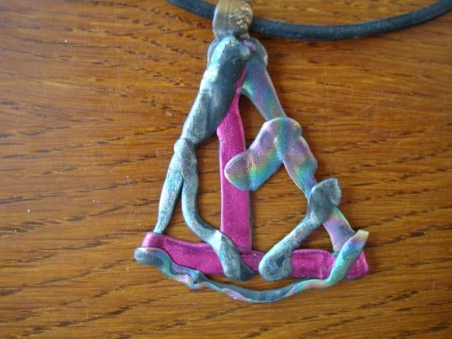 Unieke Kettinghanger "Roze/Rose" Echt Handwerk Nieuw, Ophalen of Verzenden, Nieuw, Zilver, Overige materialen