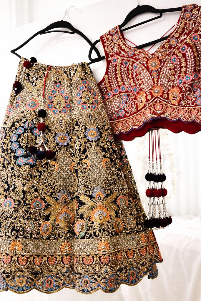 Exclusieve handgeborduurde lehenga, Kleding | Dames, Gelegenheidskleding, Ophalen of Verzenden, Zo goed als nieuw, Overige typen