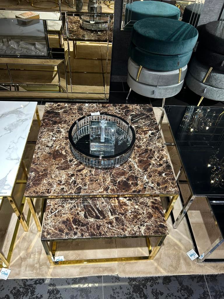 Rond en vierkant salontafel tafels NIEUW Eric Kuster, 50 tot 100 cm, 50 tot 75 cm, Nieuw, Glas