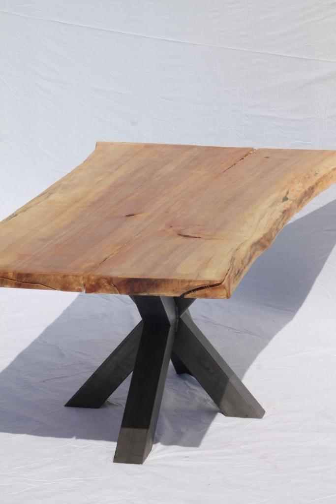 Populieren boomstamtafel 255x100cm, Huis en Inrichting, Tafels | Eettafels, Eikenhout, Rechthoekig, Nieuw, 200 cm of meer