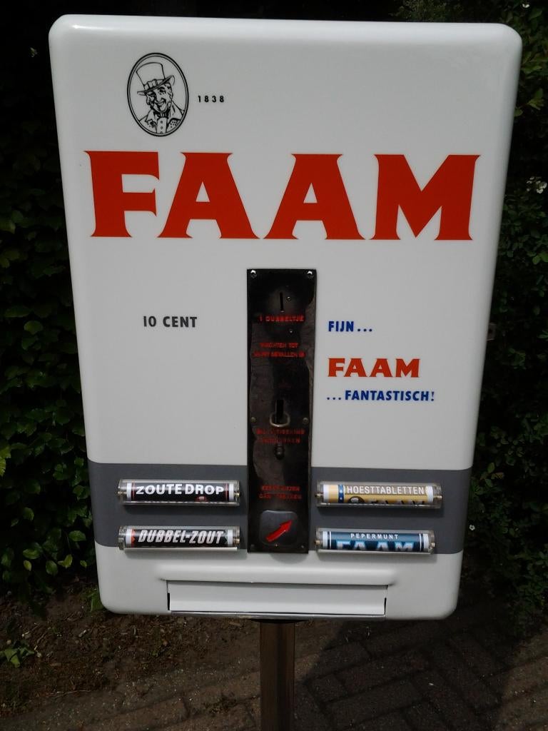 FAAM rollen drop muur automaat vintage retro fifties sixties, Ophalen, Zo goed als nieuw