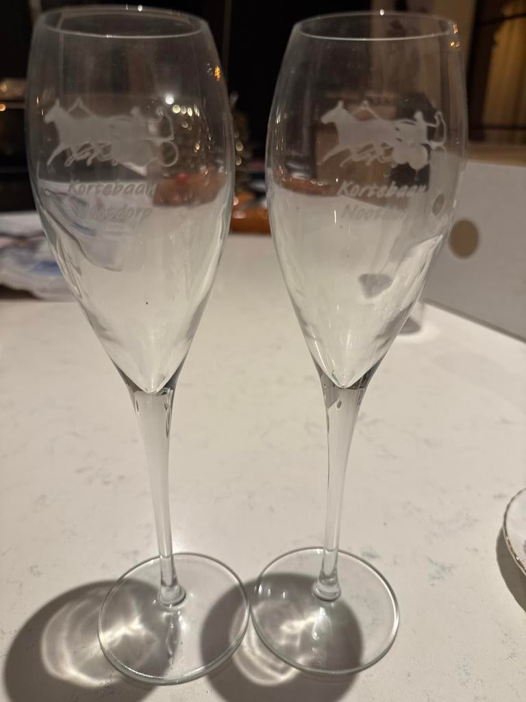 Bijzondere Kortebaan Nootdorp Champagne Glazen, Ophalen of Verzenden, Gebruikt, Overige materialen, Los bestek