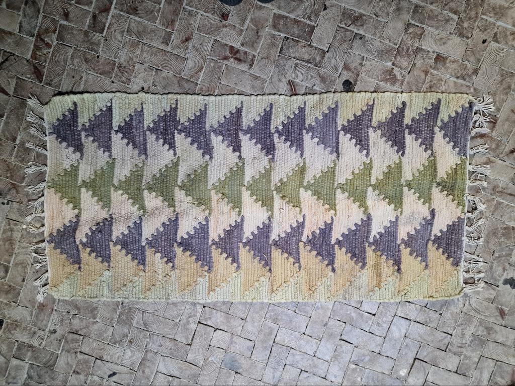 Mooi vloerkleed 60x120 cm, van loods 5 in groen tinten, Ophalen, Groen, Rechthoekig, 200 cm of meer