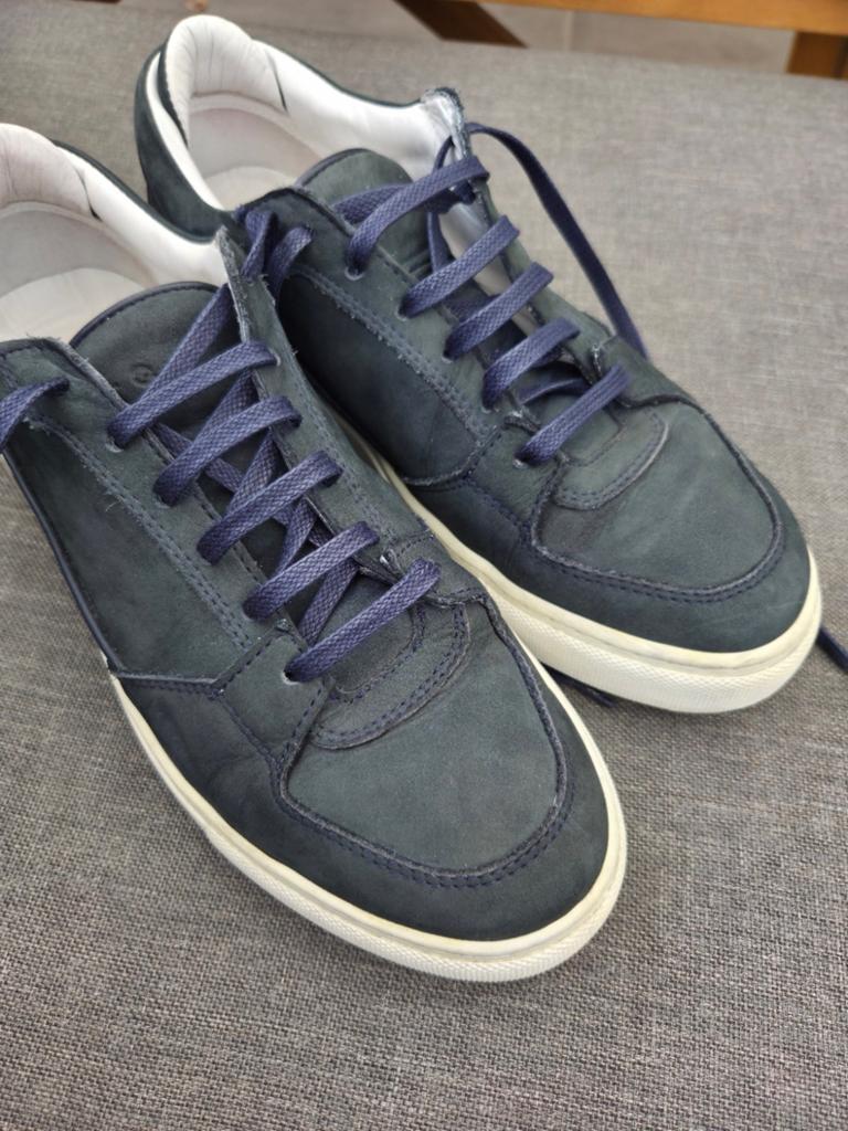 ETQ leren sneaker donkerblauw 40., Ophalen of Verzenden, Zo goed als nieuw, Blauw