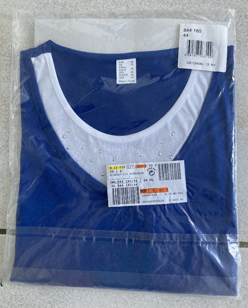 Shirt Top longsleeve 44 NIEUW, Blauw, Maat 42/44 (L), Nieuw, Ophalen of Verzenden